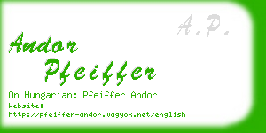 andor pfeiffer business card